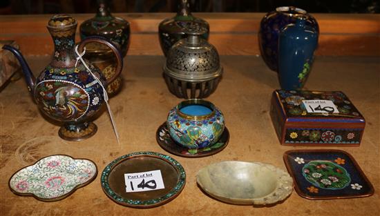 Assorted cloisonne etc
